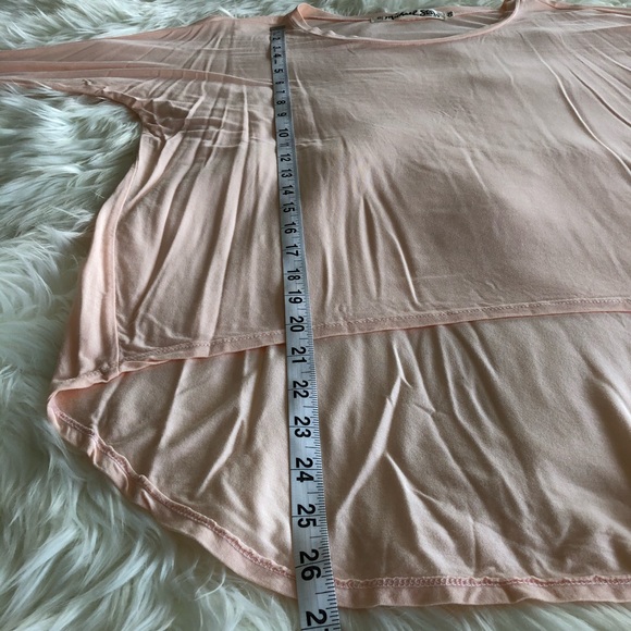 Michael Stars High Low Blouse Pink Peach One Size - Picture 9 of 13